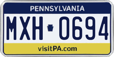 PA license plate MXH0694