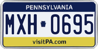 PA license plate MXH0695