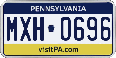PA license plate MXH0696