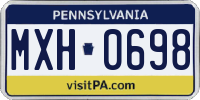 PA license plate MXH0698