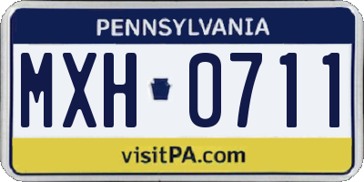 PA license plate MXH0711