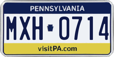 PA license plate MXH0714
