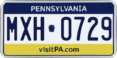 PA license plate MXH0729