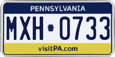 PA license plate MXH0733
