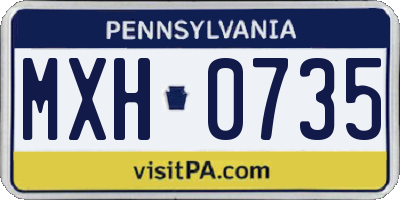 PA license plate MXH0735
