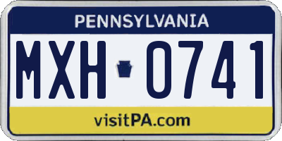 PA license plate MXH0741