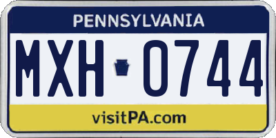 PA license plate MXH0744
