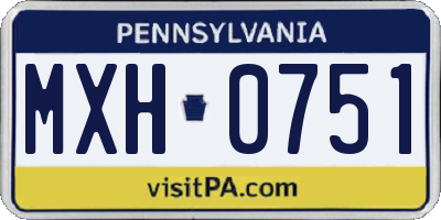 PA license plate MXH0751