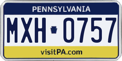 PA license plate MXH0757