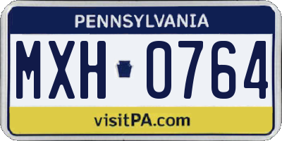 PA license plate MXH0764