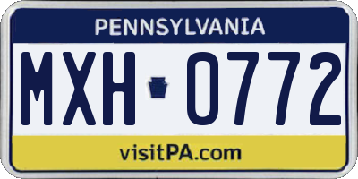 PA license plate MXH0772