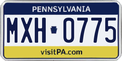 PA license plate MXH0775
