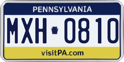 PA license plate MXH0810