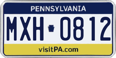 PA license plate MXH0812
