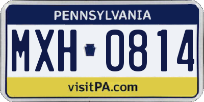 PA license plate MXH0814