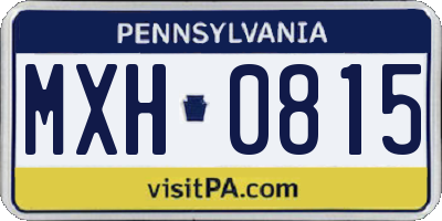 PA license plate MXH0815