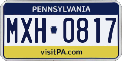 PA license plate MXH0817