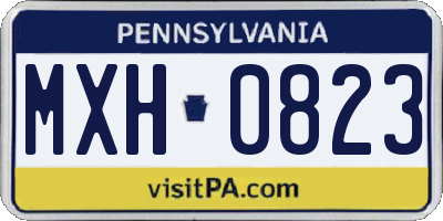 PA license plate MXH0823