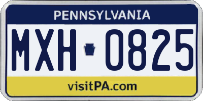 PA license plate MXH0825