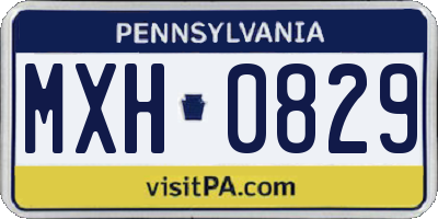 PA license plate MXH0829