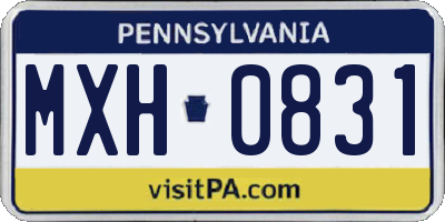 PA license plate MXH0831