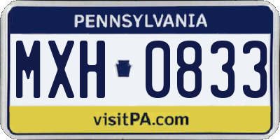 PA license plate MXH0833