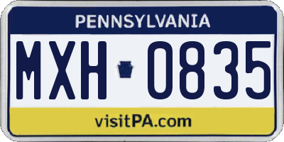 PA license plate MXH0835