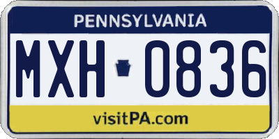 PA license plate MXH0836