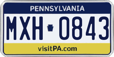 PA license plate MXH0843
