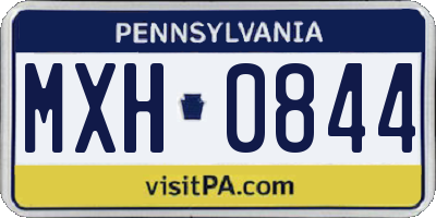 PA license plate MXH0844