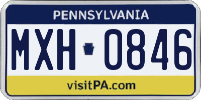 PA license plate MXH0846