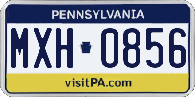 PA license plate MXH0856