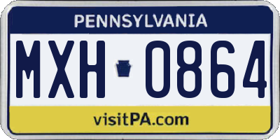 PA license plate MXH0864