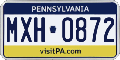 PA license plate MXH0872