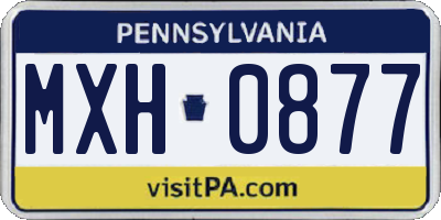 PA license plate MXH0877