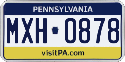 PA license plate MXH0878