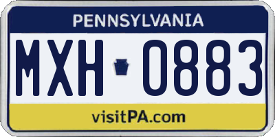 PA license plate MXH0883