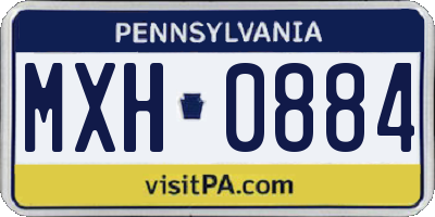 PA license plate MXH0884