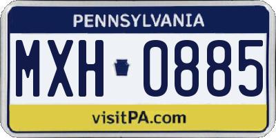 PA license plate MXH0885