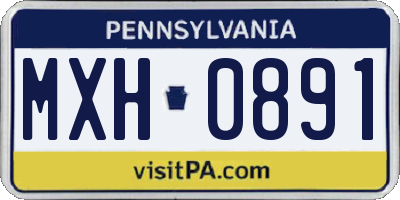 PA license plate MXH0891