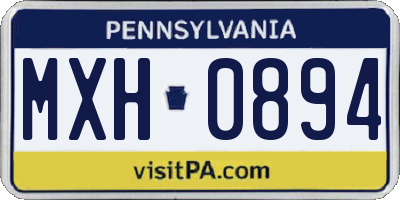 PA license plate MXH0894