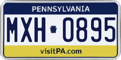 PA license plate MXH0895