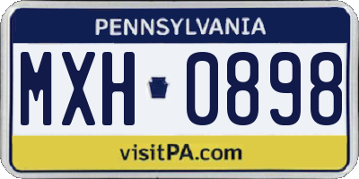 PA license plate MXH0898