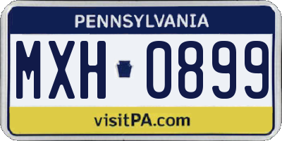 PA license plate MXH0899