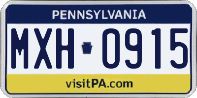 PA license plate MXH0915