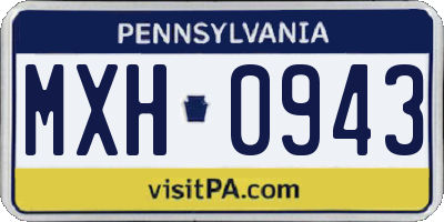 PA license plate MXH0943