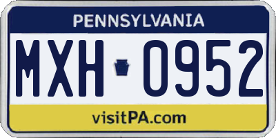 PA license plate MXH0952