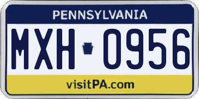 PA license plate MXH0956