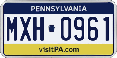 PA license plate MXH0961