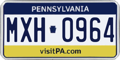 PA license plate MXH0964